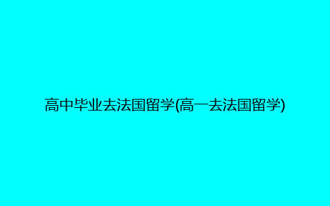 高中毕业去法国留学(高一去法国留学)