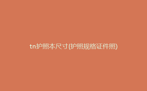 tn护照本尺寸(护照规格证件照)