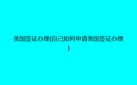 美国签证办理(自己如何申请美国签证办理)