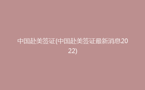 中国赴美签证(中国赴美签证最新消息2022)