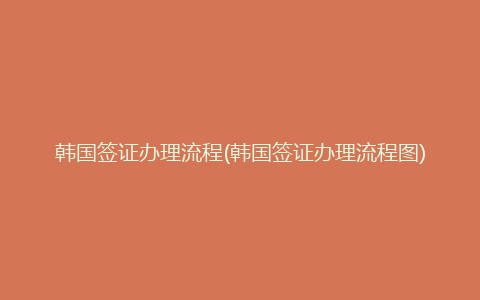 韩国签证办理流程(韩国签证办理流程图)