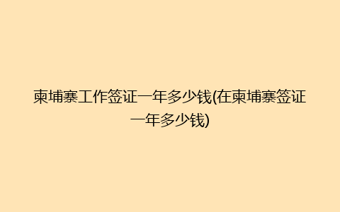 柬埔寨工作签证一年多少钱(在柬埔寨签证一年多少钱)